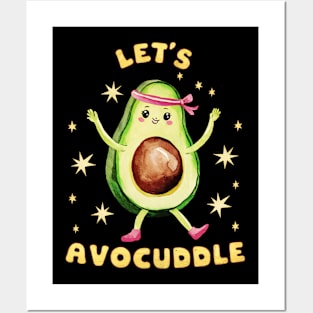 Cute Playful Avocuddle funny design for Avocado Lovers Posters and Art